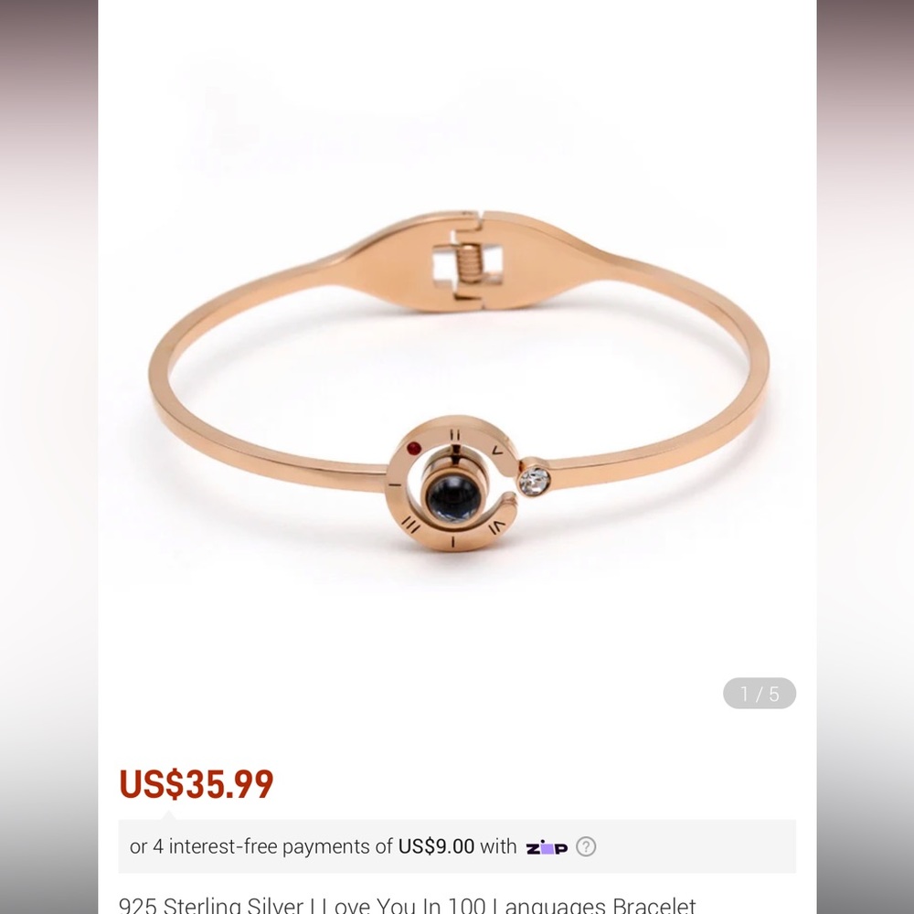 Sterling Silver I love you in 100 languages